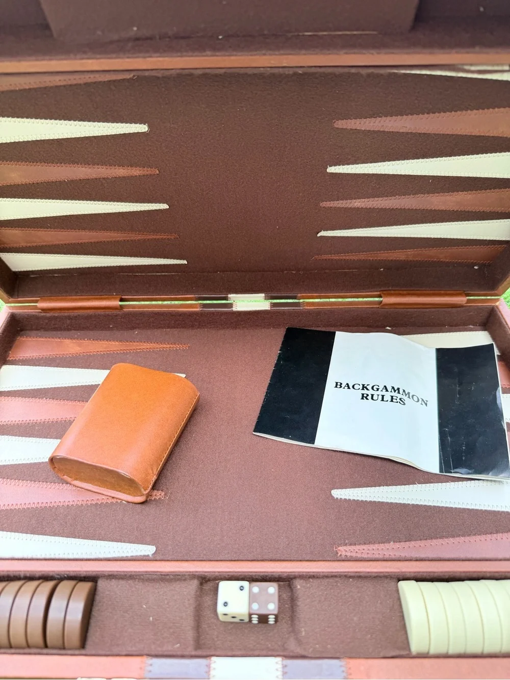 Classic Brown Travel Briefcase with Center Stripe